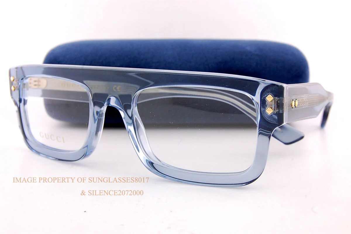 Brand New GUCCI Eyeglass Frames GG 1085/O 004 Light Blue For Men Women 52mm