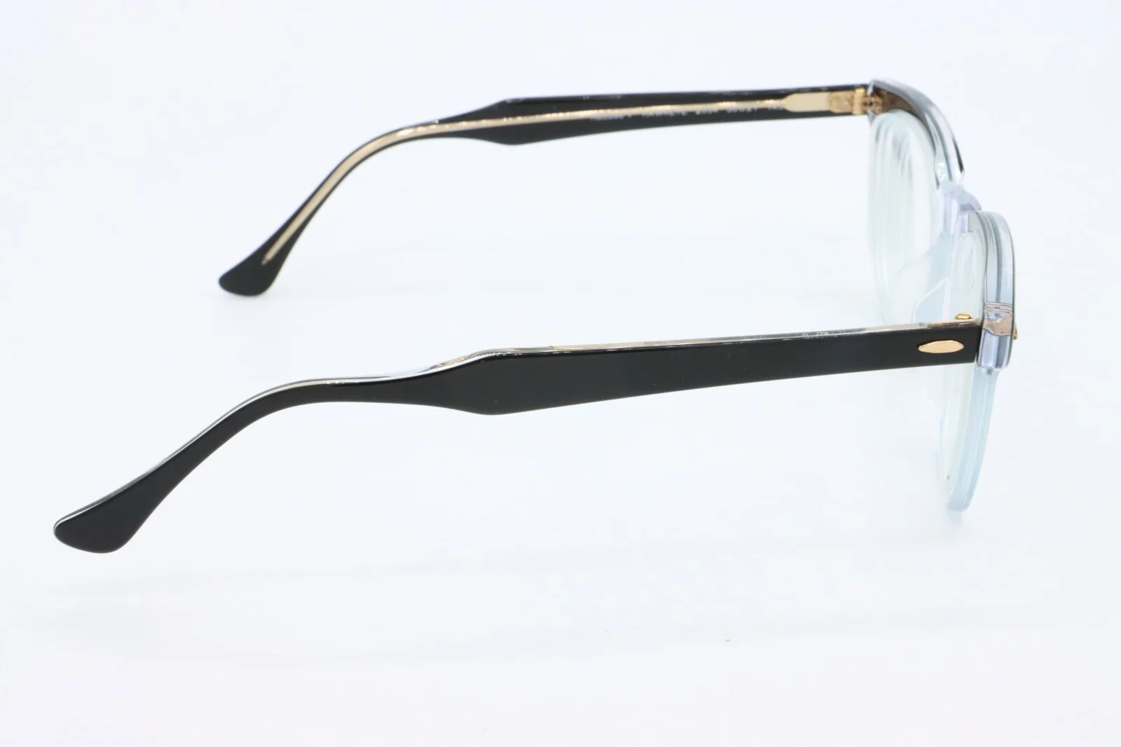 NEW RAY BAN RB 5398-F HAWKEYE 2034 BLACK CLEAR AUTHENTIC FRAMES EYEGLASSES 50-21 2