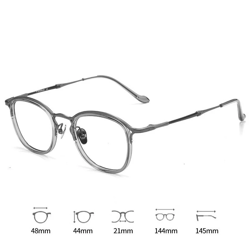 Pure Titanium Japanese Eyeglass Frames Men Women Retro Business Handmade Glasses